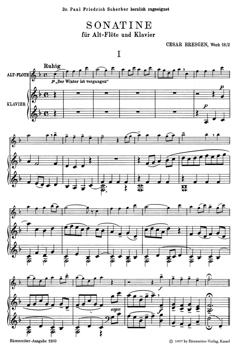 Sonatine mit Verwendung des Liedes "Der Winter ist vergangen" F-Dur op. 18/2