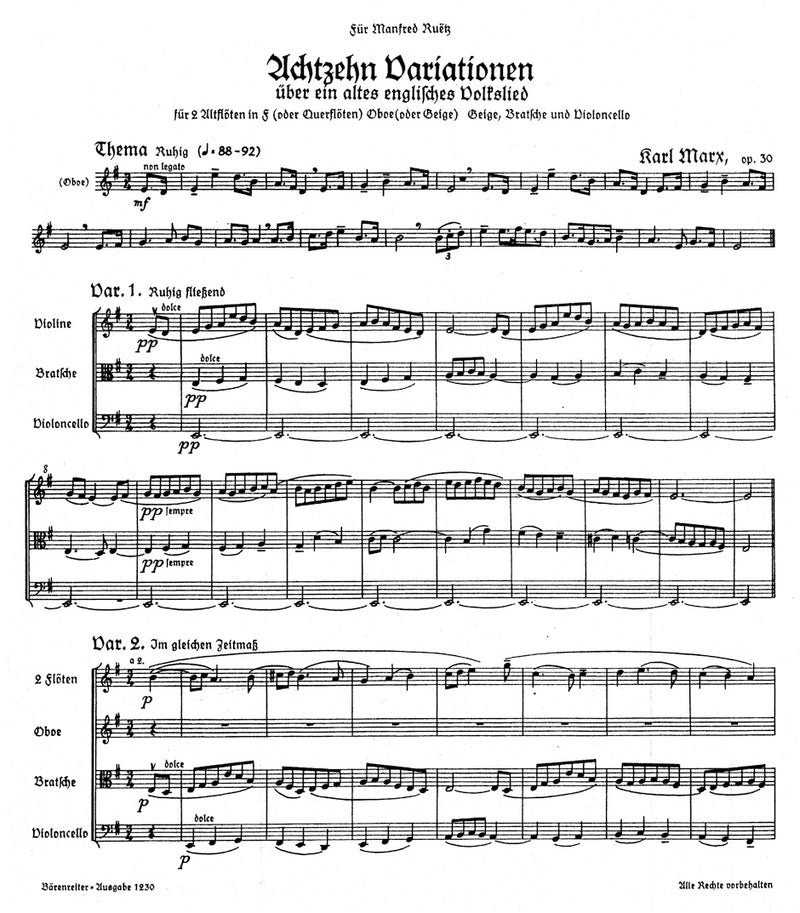 18 Variationen über ein englisches Volkslied (O the cuckoo is a pretty bird) op. 30 [score]