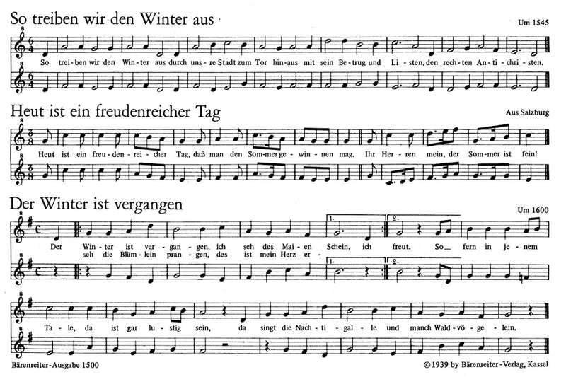 Volksliedbüchlein für two recorder