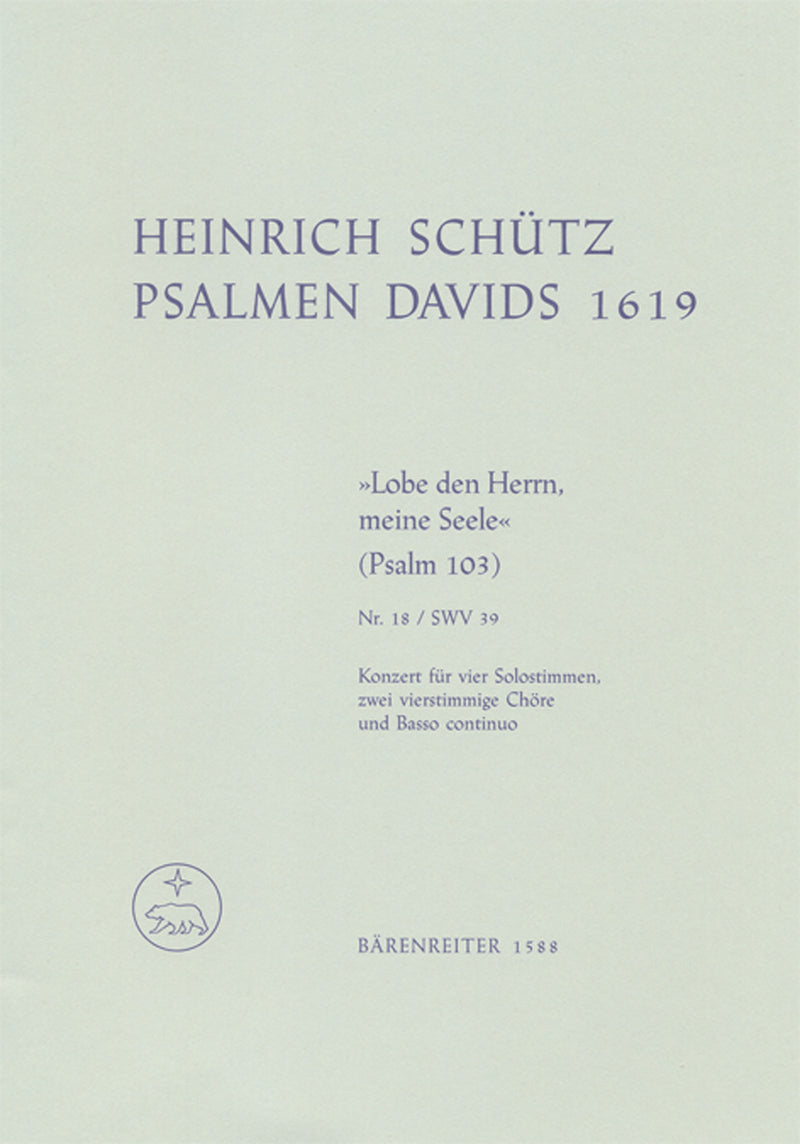 Konzert Lobe den Herrn, meine Seele SWV 39 [score]