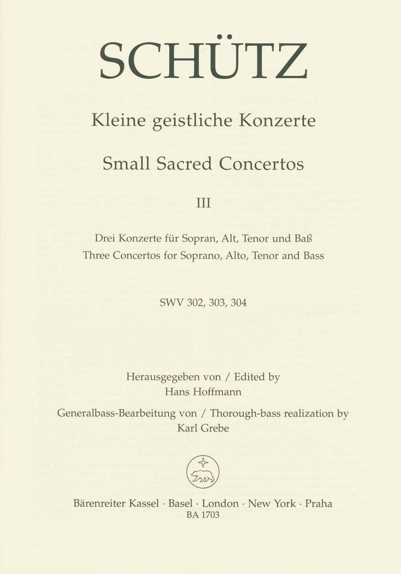 Kleine geistliche Konzerte, vol. 3