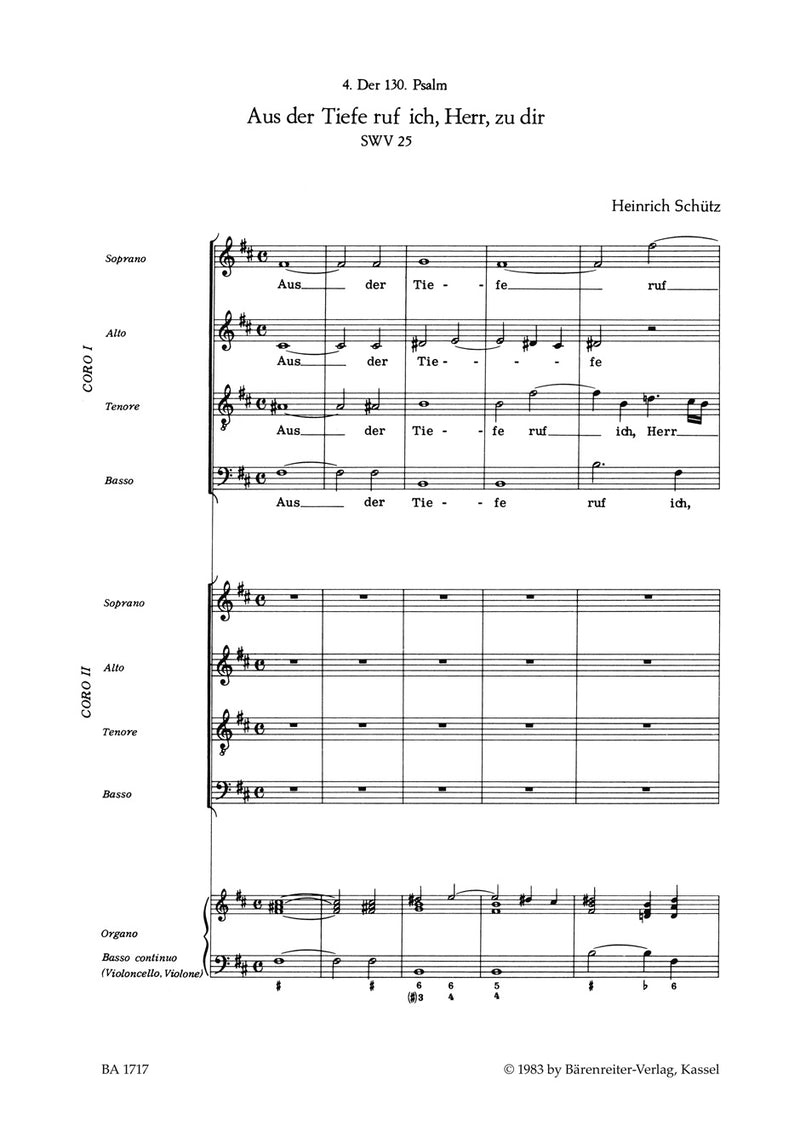 Aus der Tiefe rufe ich, Herr, zu dir SWV 25 [合唱楽譜]