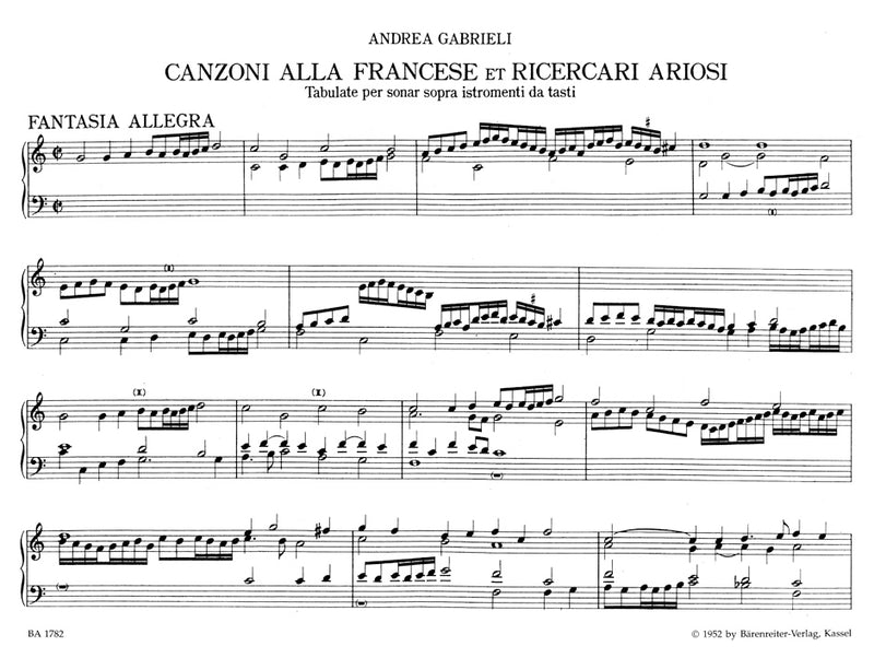 Canzonen und Ricercari ariosi für Orgel oder Cembalo