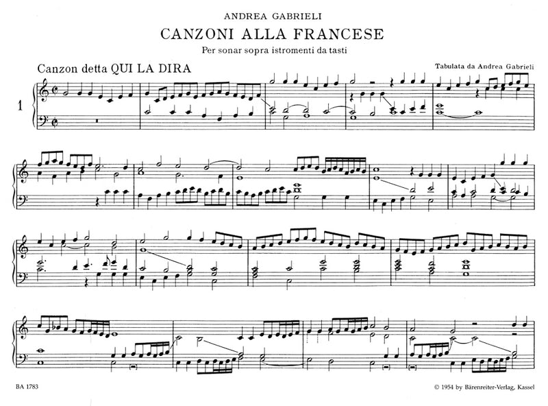 Canzoni alla francese für Orgel oder Cembalo