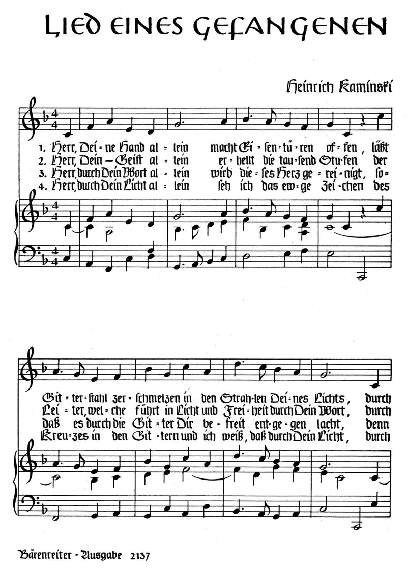 Lied eines (unbekannten) Gefangenen (1936) (Herr, deine Hand allein)