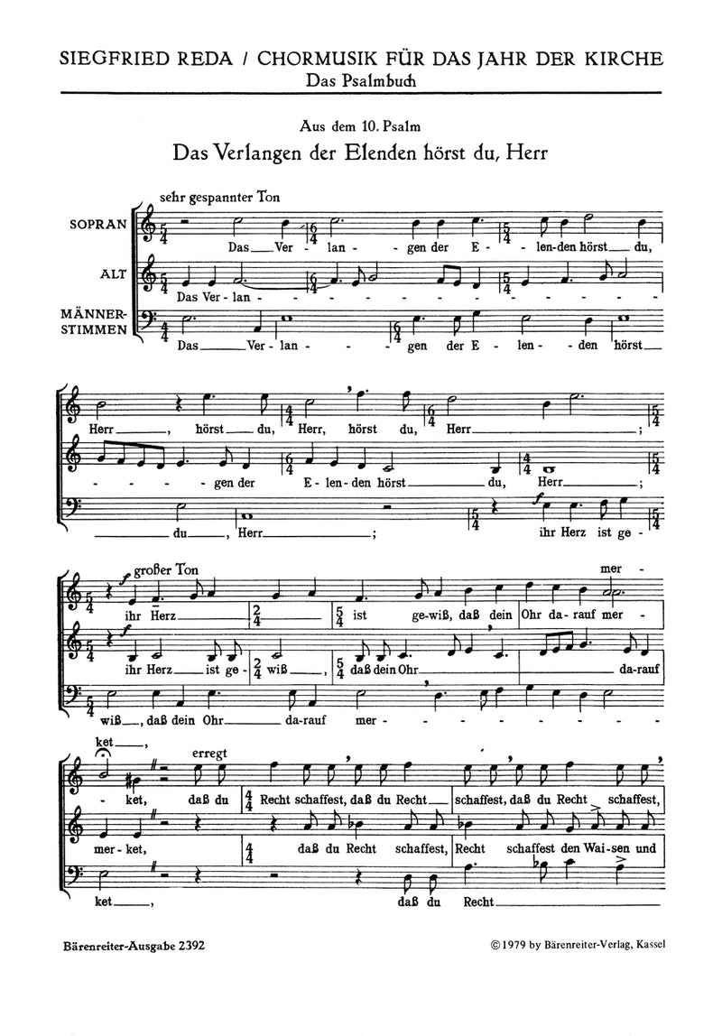 Das Verlangen der Elenden hörst du, Herr (Psalm 10) - Die Elenden sollen essen (Psalm 22)