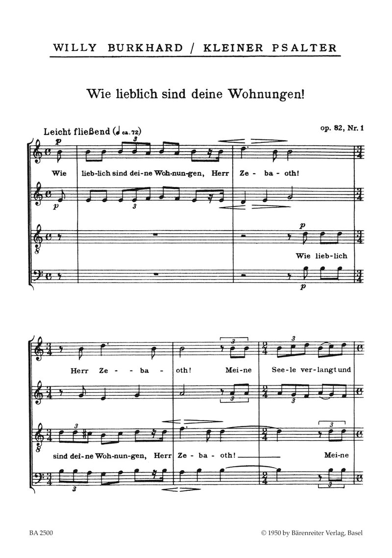 Kleiner Psalter für Mixed Choir a cappella op. 82 (1950)