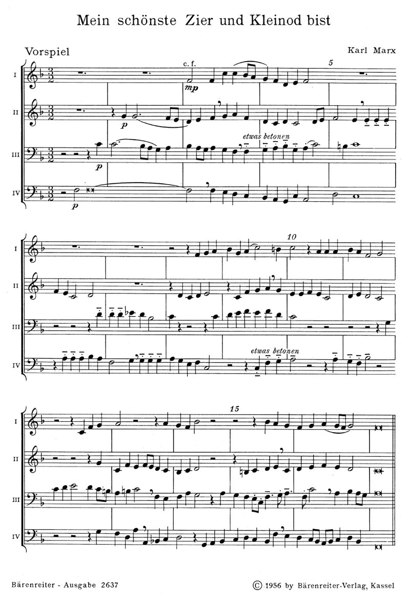 Mein schönste Zier und Kleinod bist [score]