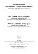 Was Gott tut, das ist wohlgetan [score]