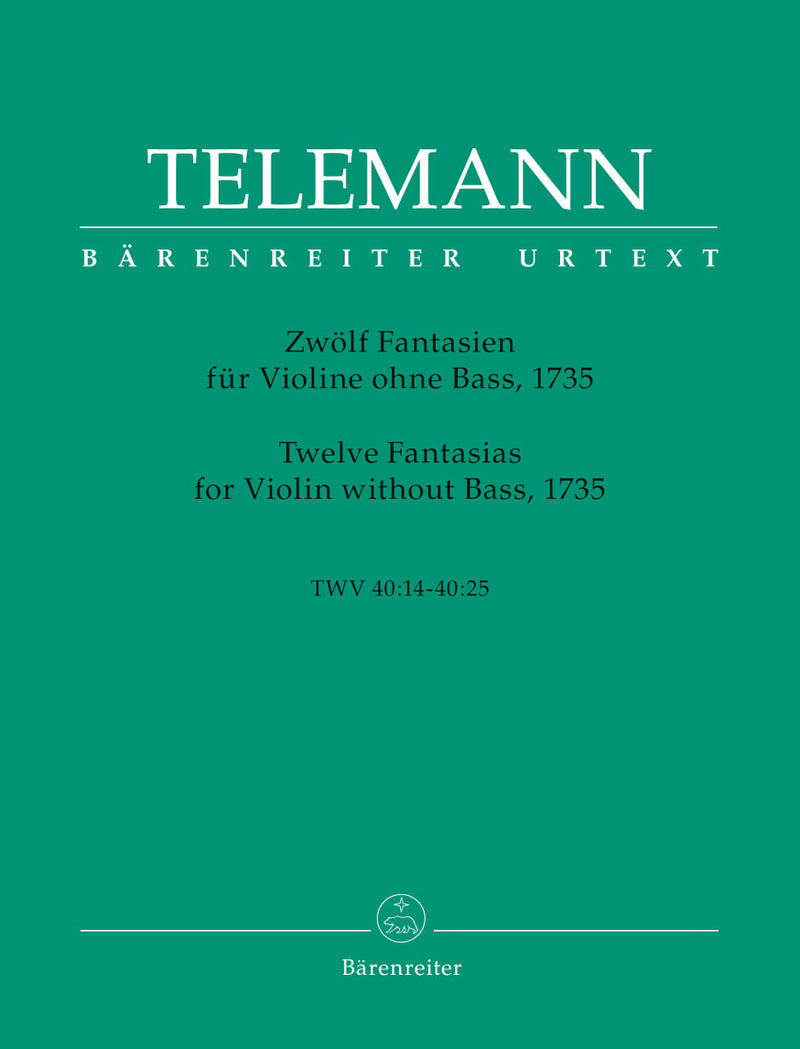 Twelve fantasies for Violin without Bass TWV 40: 14-25 (1735)