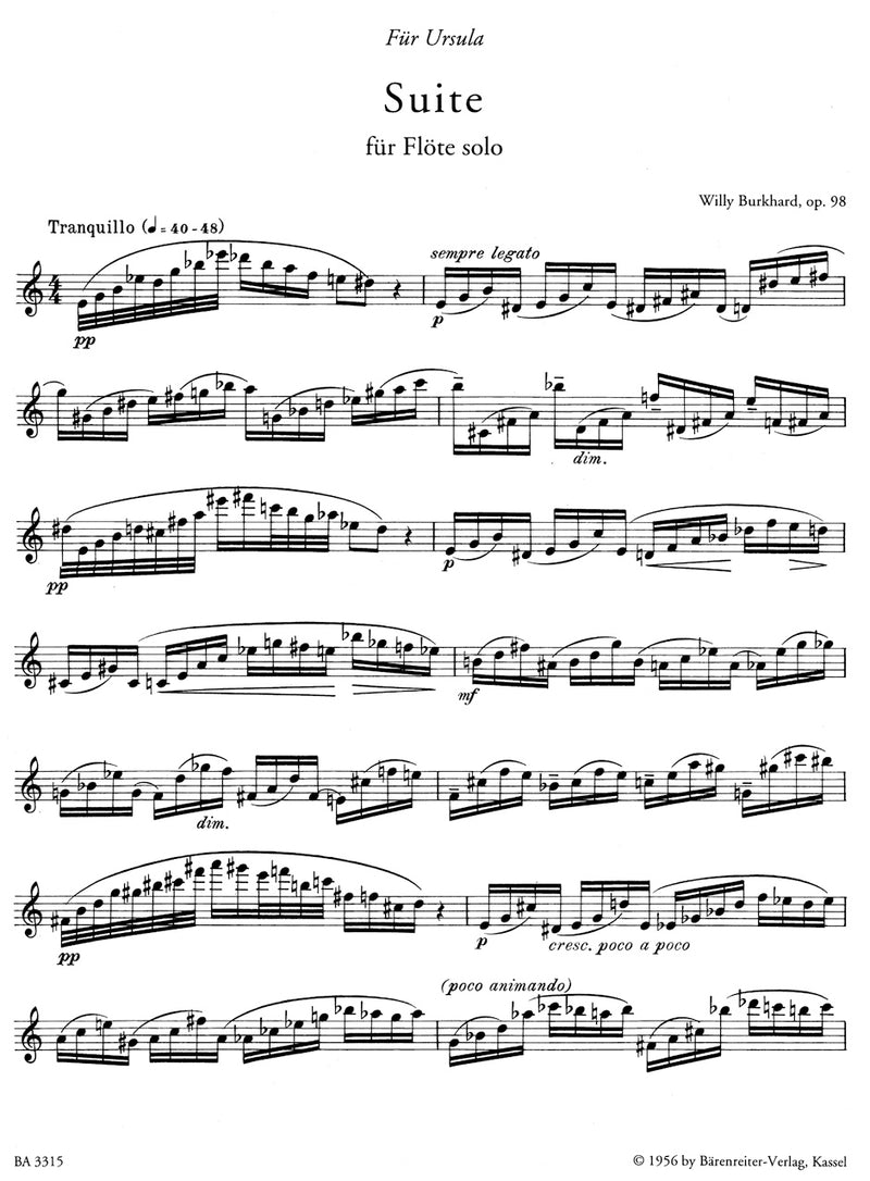 Suite für Flöte solo op. 98 (1955)