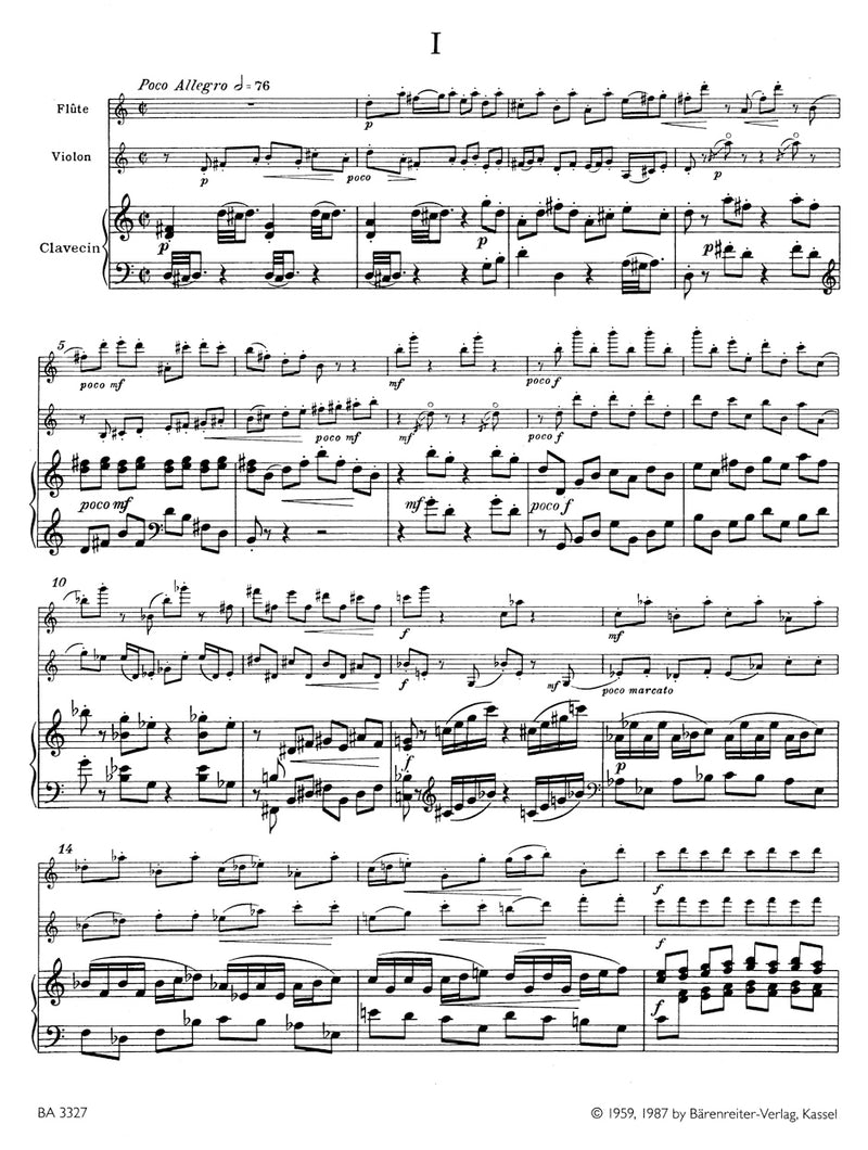 Promenades für Flöte, Violine und Cembalo (Klavier) (1940)