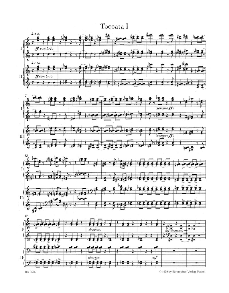 Sonata für zwei Klaviere (1955) (Für Aufführungen werden 2 Exemplare benötigt)