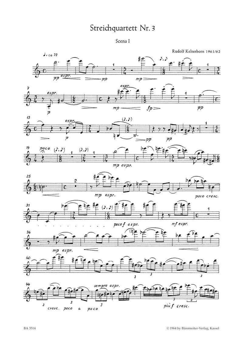 String Quartet Nr. 3 (1962) [set of parts]