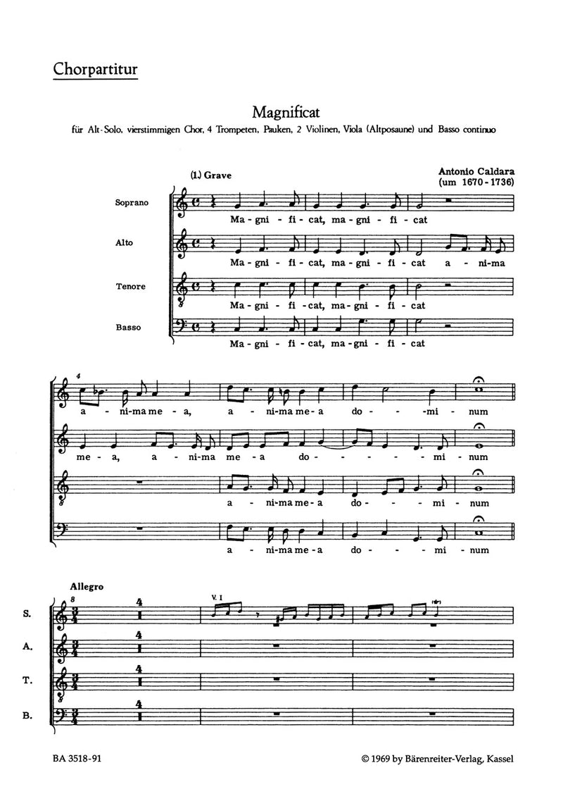 Magnificat C-Dur [合唱楽譜]