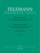 Quartett für two Querflöten, Blockflöte (Fagott, Violoncello), Violoncello und Basso continuo d-Moll TWV 43:d1 [score & parts]