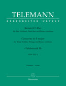 Concerto for three Violins, Strings and Basso Continuo F major TWV 53:F1 (Tafelmusik II) [score]