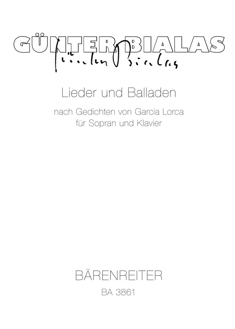 Lieder und Balladen nach Gedichten von Federicio Garcia Lorca für Sopran und Klavier (1957)