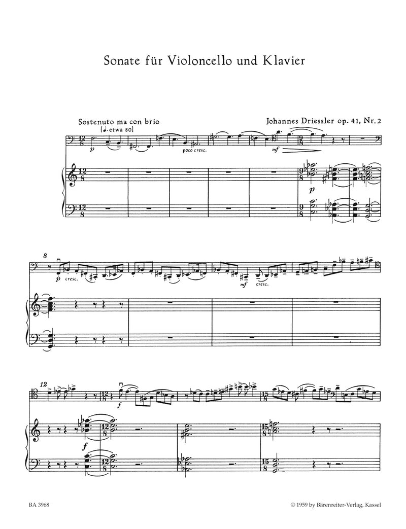 Sonate für Violoncello und Klavier Nr. 2 op. 41 (1956)