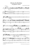 Ode for the Birthday of Queen Anne HWV 74 （ヴォーカル・スコア）