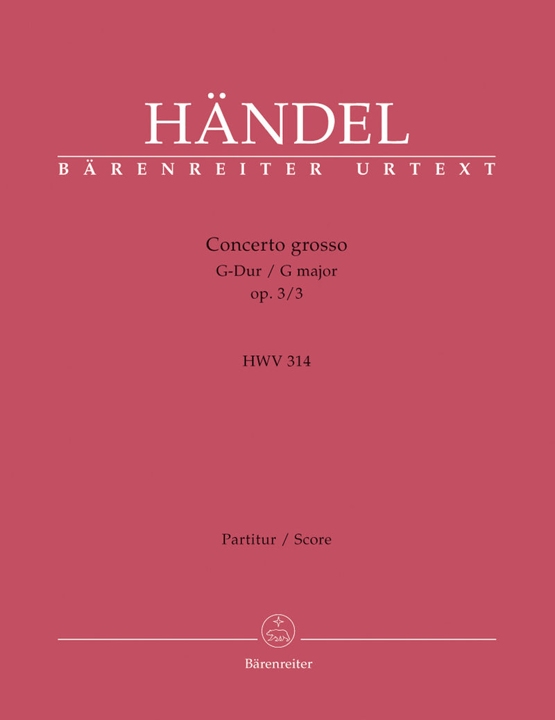 Concerto grosso G major HWV 314 [score]