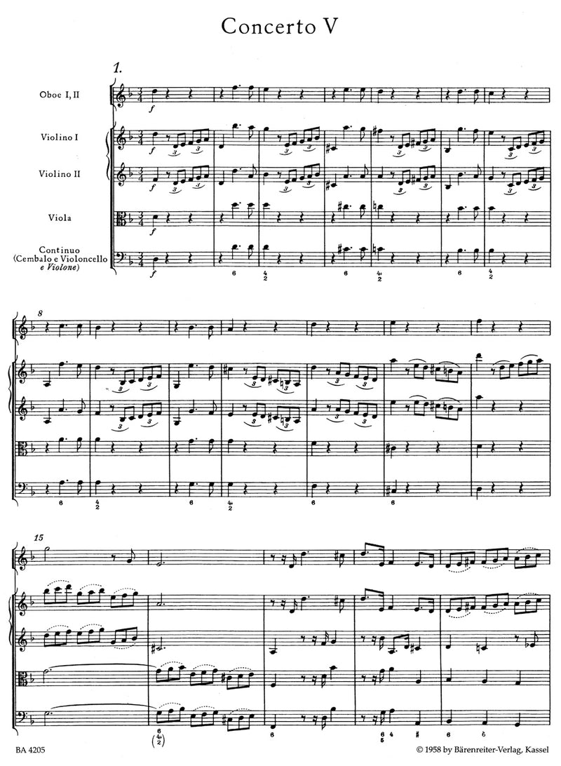 Concerto grosso D minor op. 3/5 HWV 316 [score]