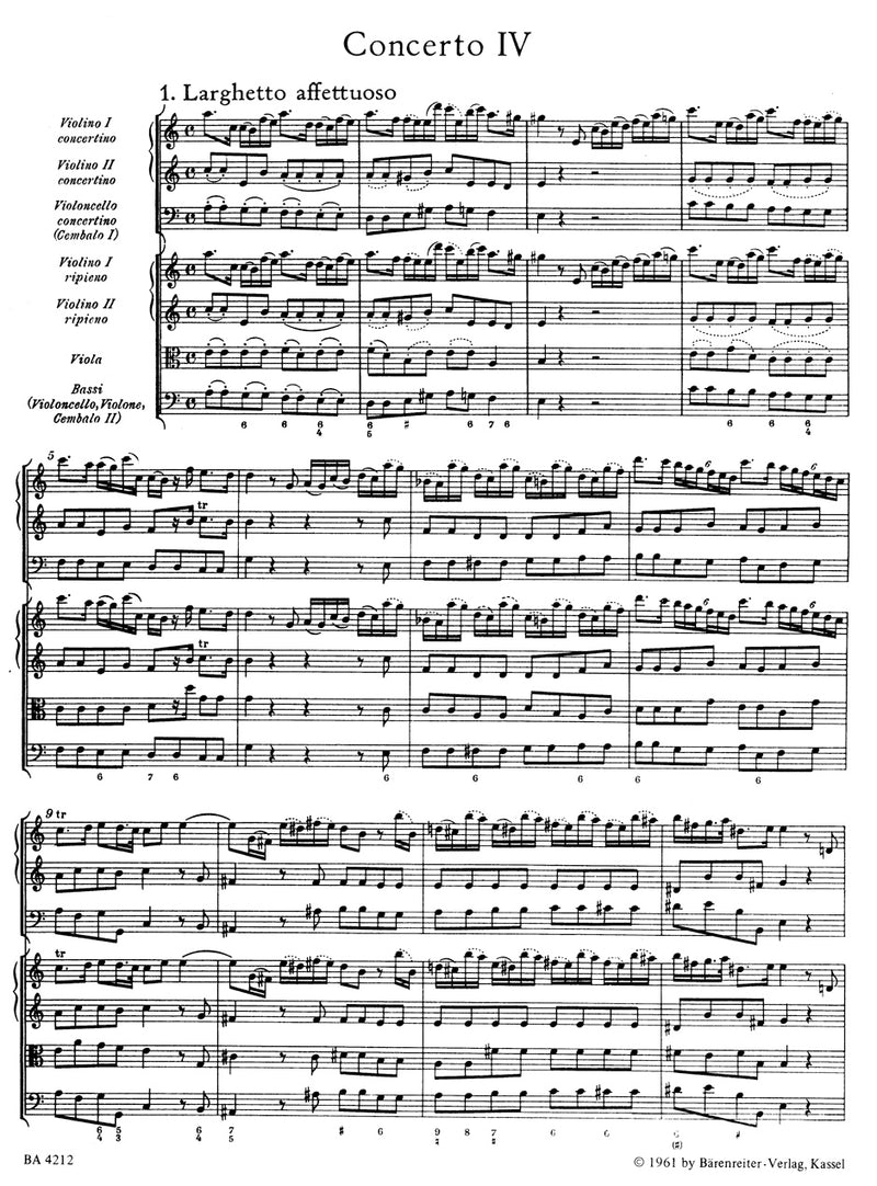Concerto grosso a-Moll op. 6/4 HWV 322 [score]