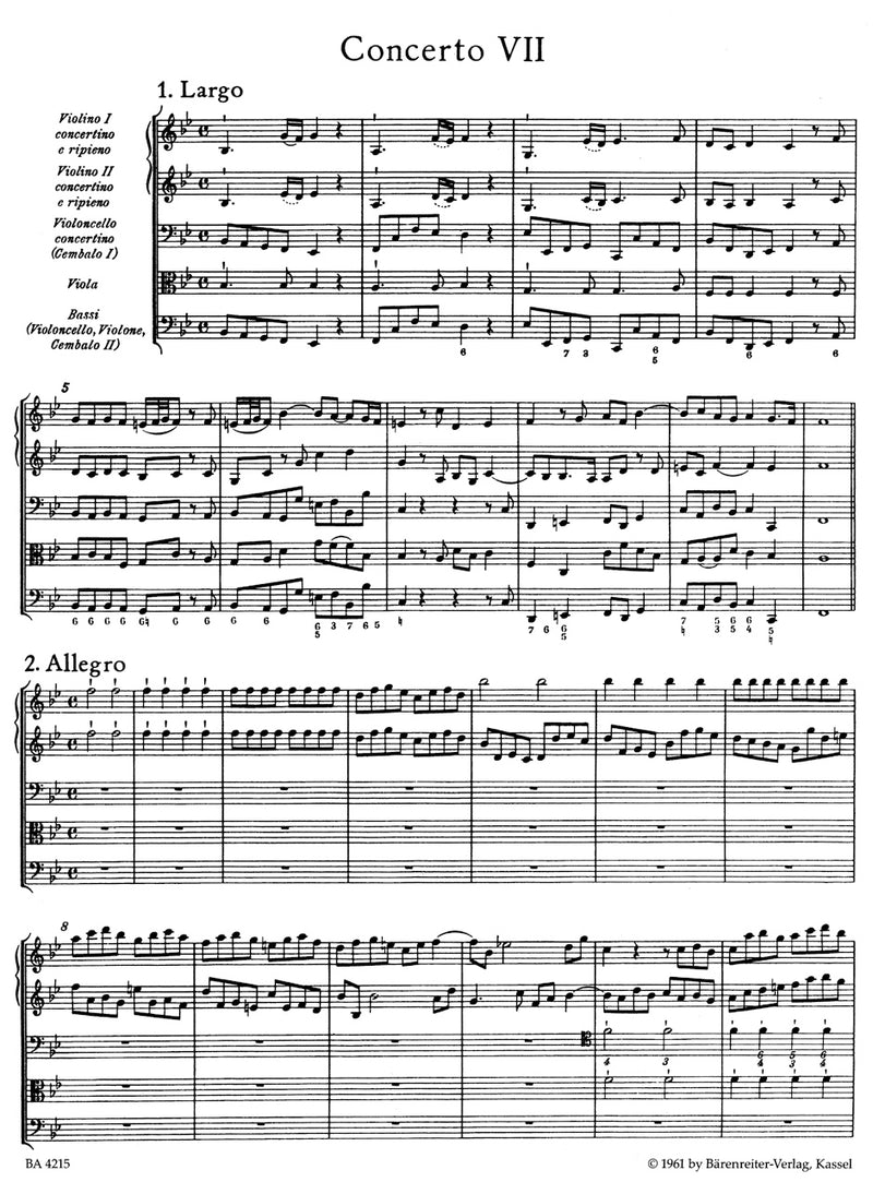 Concerto grosso B-Dur op. 6/7 HWV 325 [score]