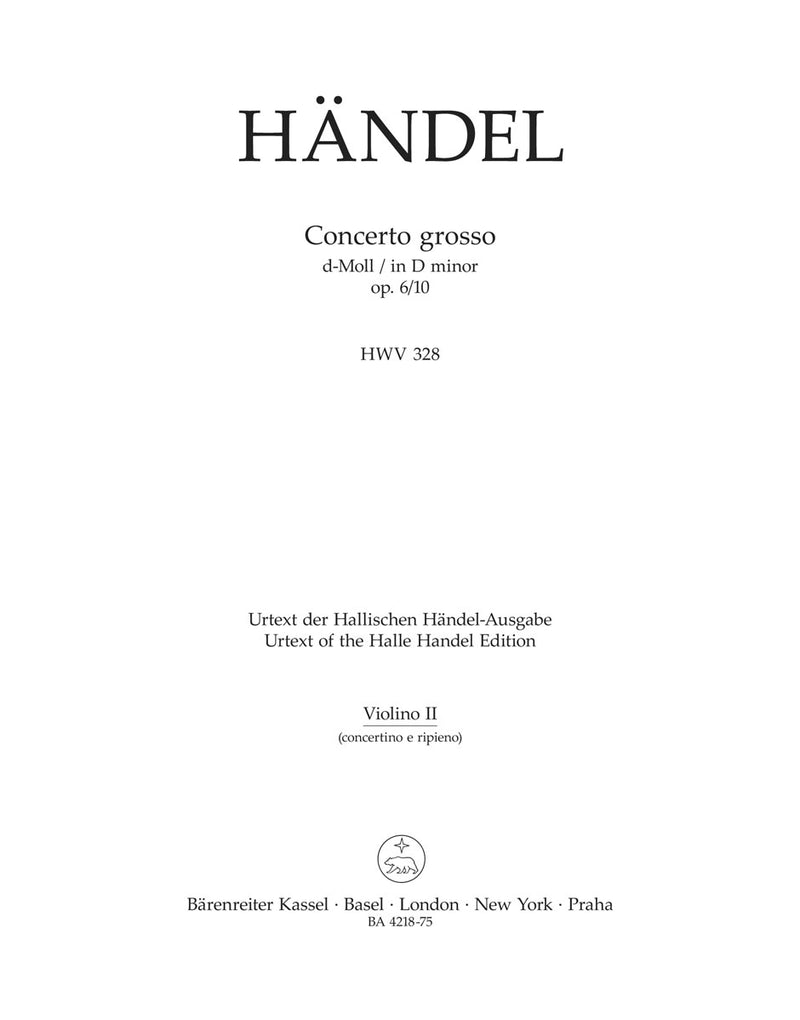 Concerto grosso d-Moll op. 6/10 HWV 328 [violin solo/Tutti2 part]