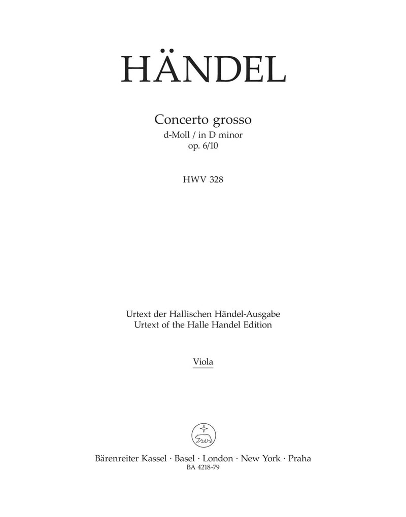 Concerto grosso d-Moll op. 6/10 HWV 328 [viola part]