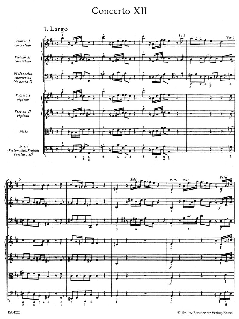 Concerto grosso h-Moll op. 6/12 HWV 330 [score]