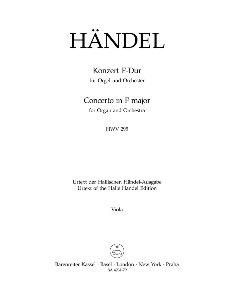 Concerto for organ and orchestra Nr. 13 F major HWV 295 "The Cuckoo and the Nightingale" [Viola part]