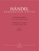 Trio Sonata for Two Violins (Flutes, Descand Recorders, Oboes [Oboe, Violin]) and Bc G minor op. 2/5 HWV 390a [score & parts]