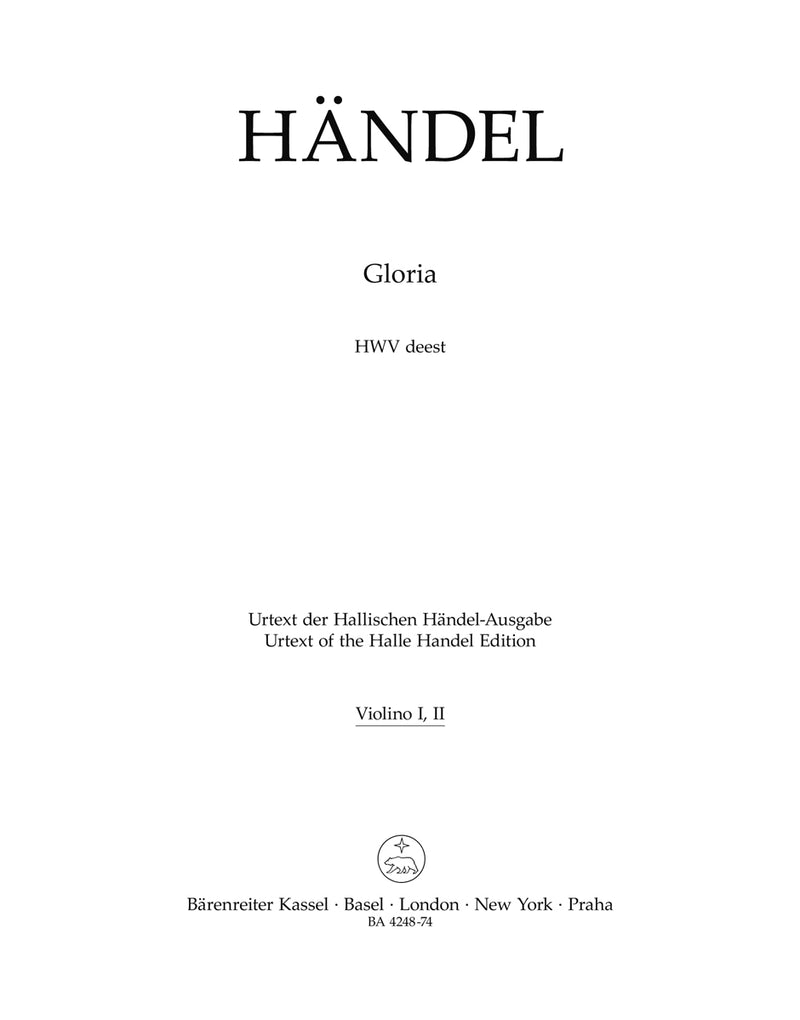 Gloria HWV deest [violin 1/violin 2 part]