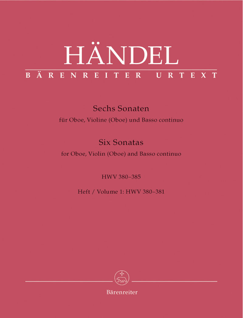 Six Sonatas for Oboe, Violin (oboe) and Basso continuo, Book 1 [score & parts]