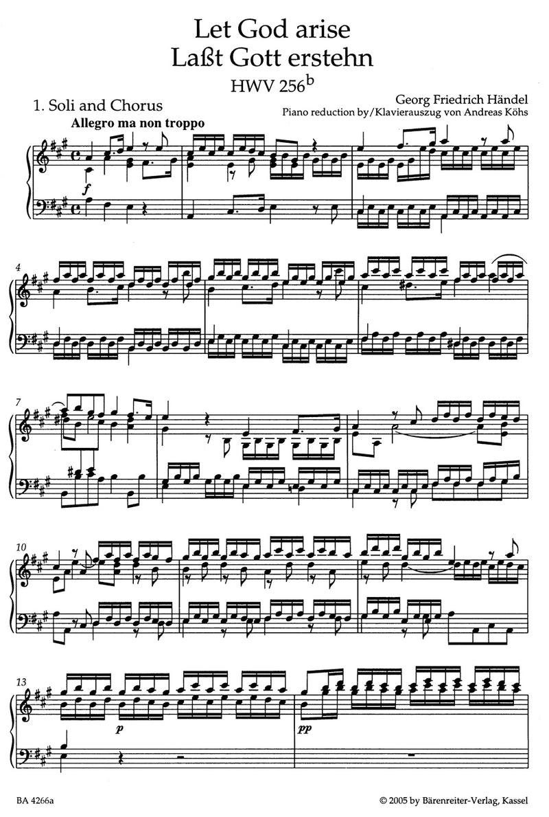 Let God arise HWV 256b （ヴォーカル・スコア）