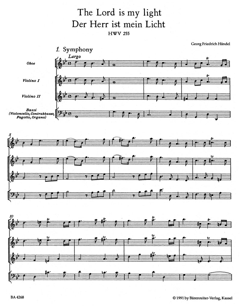 The Lord is my light HWV 255 [score]