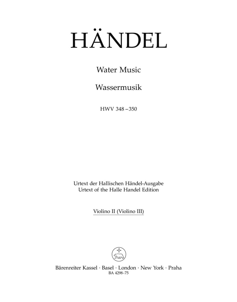 Water Music HWV 348-350 [violin 2(violin 3) part]