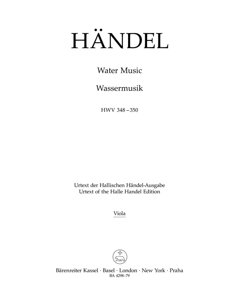Water Music HWV 348-350 [viola part]