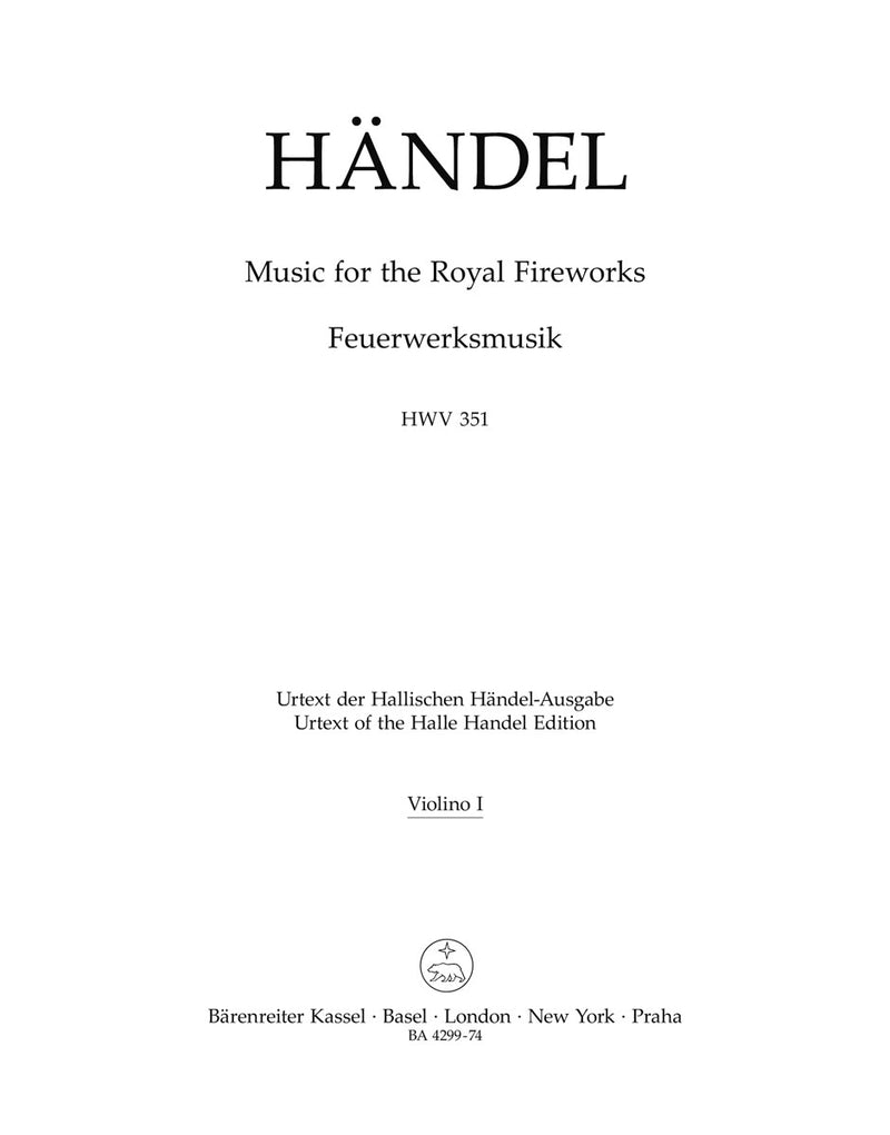 Music for the Royal Fireworks HWV 351 [violin 1 part]