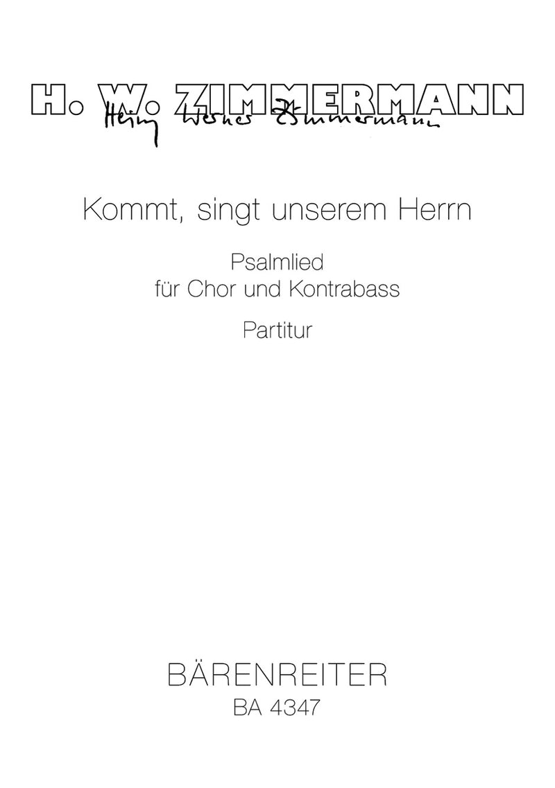 Kommt, singt unserem Herrn [合唱楽譜]