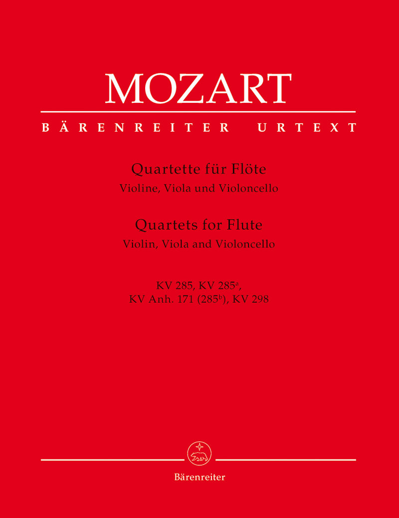 Quartets for Flute, Violin, Viola and Violoncello [set of parts]