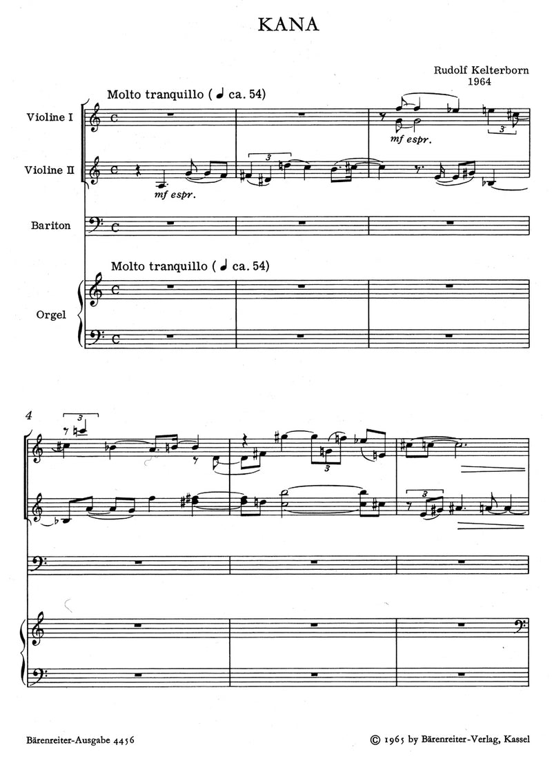 Kana - Auferstehung (1964) -2 Gesänge auf Gedichte von Herbert Meier-