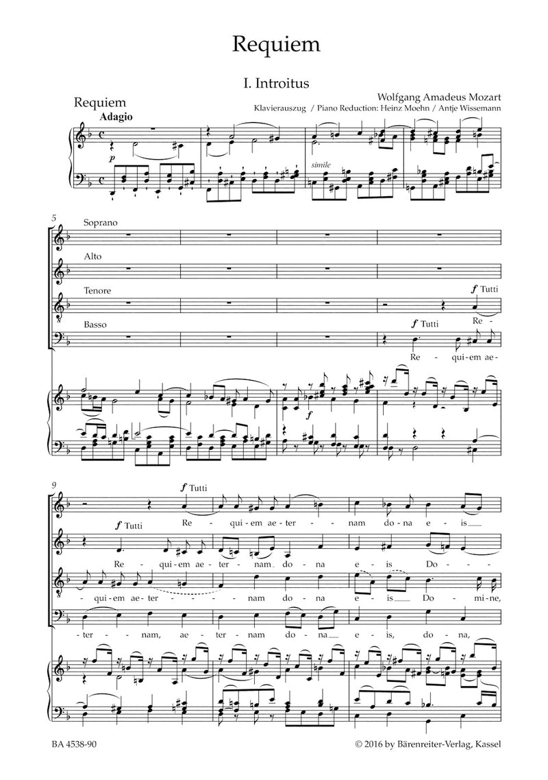 Requiem K. 626（ジュースマイヤー版） （ヴォーカル・スコア）
