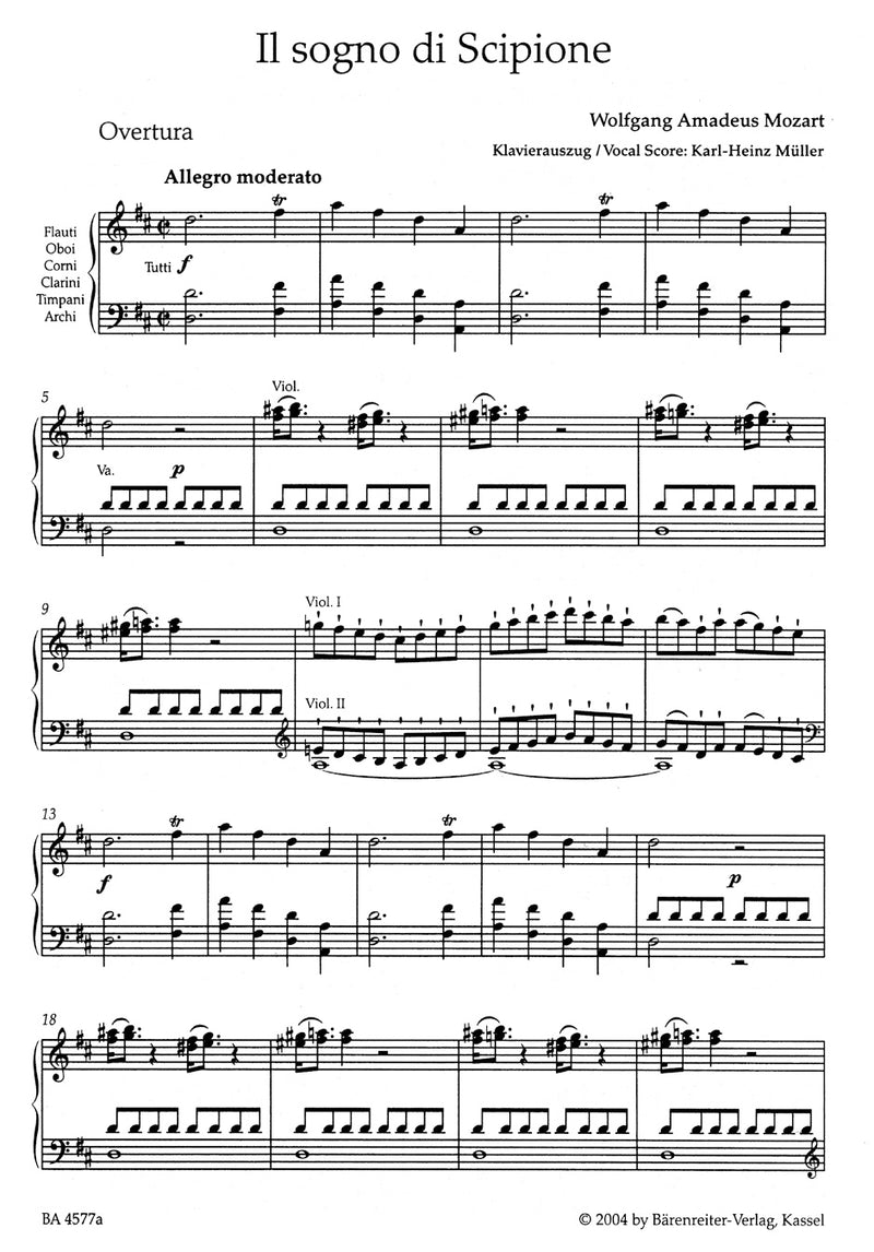 Il sogno di Scipione （ヴォーカル・スコア）