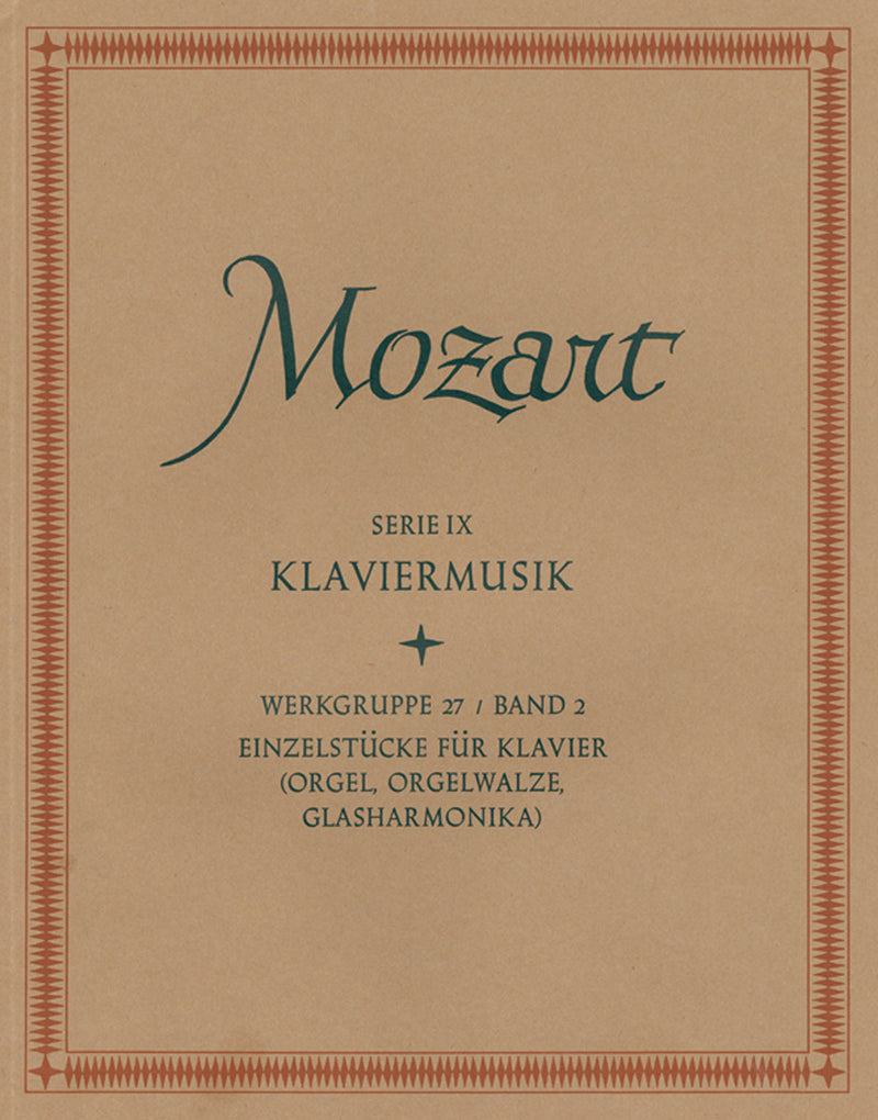 Single Works for Piano (Organ, Mechanical Organ, Glass Harmonica) [Paperback]