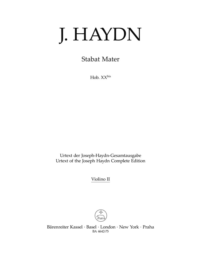 Stabat Mater Hob. XX bis [violin 2 part]