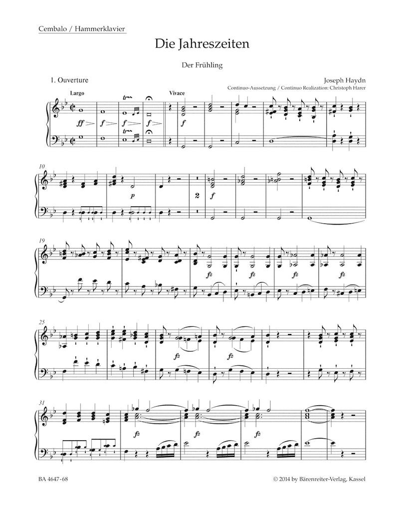 Die Jahreszeiten Hob. XXI:3 (1799-1801) [harpsichord/Hammerklavier part]