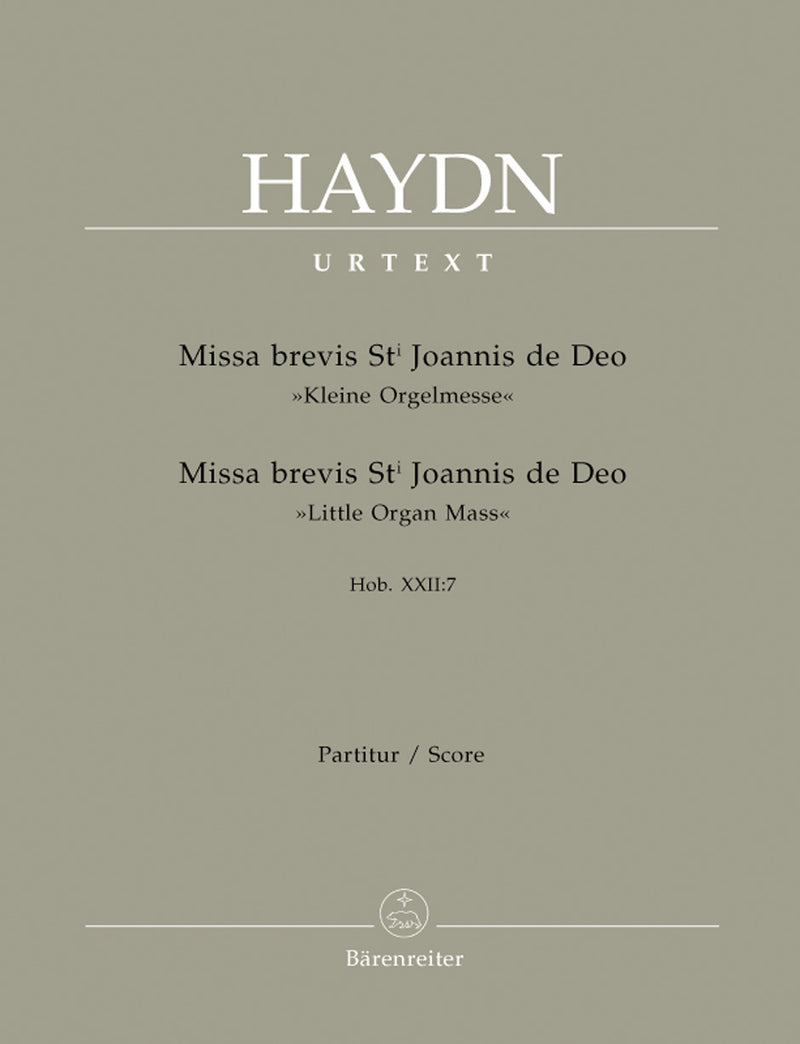 Missa brevis Sancti Joannis de Deo Hob.XXII:7 "Little Organ Mass" [score]