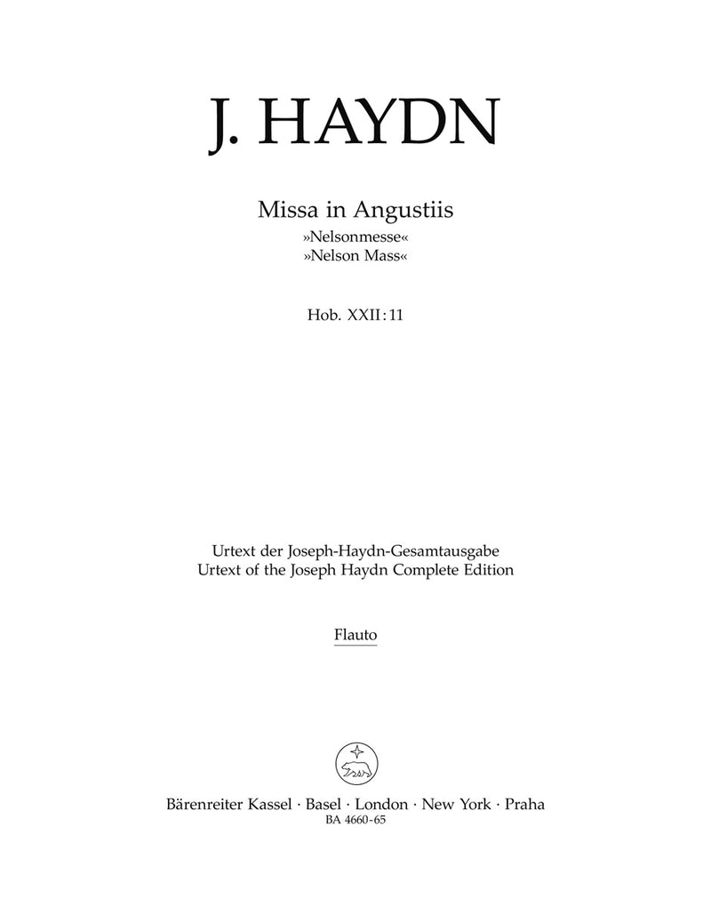Missa in Angustiis Hob.XXII:11 "Nelson Mass" [set of wind parts]